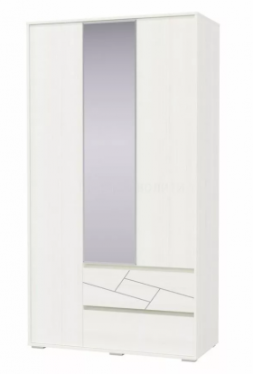 Шкаф 3-х дверный с ящиками Аделина 1200 Рамух белый в Тевризе - tevriz.katalogmebeli.com | фото