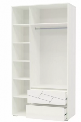 Шкаф 3-х дверный с ящиками Аделина 1200 Рамух белый в Тевризе - tevriz.katalogmebeli.com | фото 3