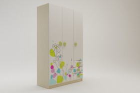 Шкаф 3-х створчатый с ящиками Флёр (Белый/корпус Клен) в Тевризе - tevriz.katalogmebeli.com | фото