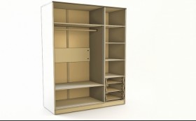 Шкаф 3-х створчатый с ящиками Флёр (Белый/корпус Выбеленное дерево) в Тевризе - tevriz.katalogmebeli.com | фото 2