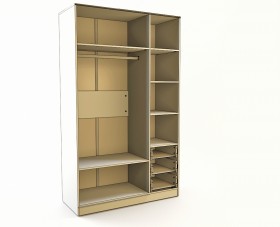 Шкаф 3-х створчатый с ящиками Грэйси (Розовый/Серый/корпус Клен) в Тевризе - tevriz.katalogmebeli.com | фото 3