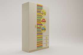 Шкаф 3-х створчатый с ящиками Клаксон (Бежевый/корпус Клен) в Тевризе - tevriz.katalogmebeli.com | фото 1