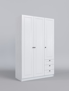 Шкаф 3-х створчатый с ящиками Классика (Белый/корпус Выбеленное дерево) в Тевризе - tevriz.katalogmebeli.com | фото 1