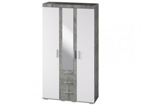 Шкаф 3-х створчатый ШК-30 МС Инстайл (бетон/белый) в Тевризе - tevriz.katalogmebeli.com | фото 1