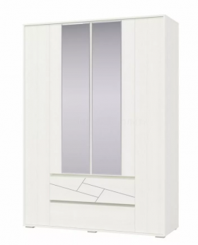 Шкаф 4-х дверный с ящиками Аделина 1600 Рамух белый в Тевризе - tevriz.katalogmebeli.com | фото 1