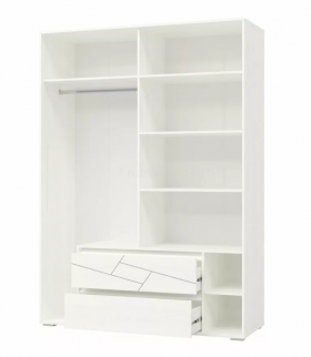 Шкаф 4-х дверный с ящиками Аделина 1600 Рамух белый в Тевризе - tevriz.katalogmebeli.com | фото 3