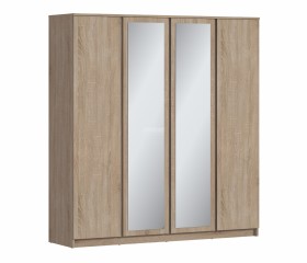 Веста СБ-3082 Шкаф 4х дверный с зеркалами Дуб Сонома в Тевризе - tevriz.katalogmebeli.com | фото