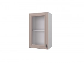 Шкаф 40 с витриной Ева (Мокко Софт/Белый) в Тевризе - tevriz.katalogmebeli.com | фото