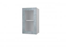Шкаф 40 с витриной Лофт (Камень Оленна/Белый) в Тевризе - tevriz.katalogmebeli.com | фото