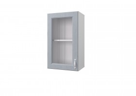 Шкаф 40 с витриной Принцесса (Серый/корпус Белый) в Тевризе - tevriz.katalogmebeli.com | фото