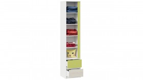 Шкаф для белья комбинированный «Сканди» Дуб Гарден/Белый/Зеленый в Тевризе - tevriz.katalogmebeli.com | фото 3