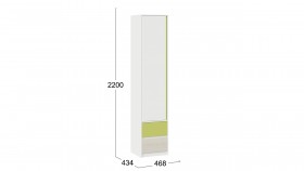 Шкаф для белья комбинированный «Сканди» Дуб Гарден/Белый/Зеленый в Тевризе - tevriz.katalogmebeli.com | фото 4