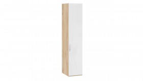 Шкаф для белья с 1 глухой дверью «Эмбер» Яблоня Беллуно/Белый глянец в Тевризе - tevriz.katalogmebeli.com | фото