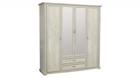 Шкаф для одежды "Сохо" (бетон пайн белый/2 ящика/зеркало) в Тевризе - tevriz.katalogmebeli.com | фото 1