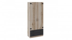 Шкаф для одежды комбинированный «Окланд» (Фон Черный/Дуб Делано) в Тевризе - tevriz.katalogmebeli.com | фото