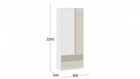 Шкаф для одежды комбинированный «Сканди» Дуб Гарден/Белый/Глиняный серый в Тевризе - tevriz.katalogmebeli.com | фото 4