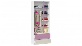 Шкаф для одежды комбинированный «Сканди» Дуб Гарден/Белый/Лиловый в Тевризе - tevriz.katalogmebeli.com | фото 4