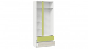 Шкаф для одежды комбинированный «Сканди» Дуб Гарден/Белый/Зеленый в Тевризе - tevriz.katalogmebeli.com | фото 2