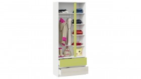 Шкаф для одежды комбинированный «Сканди» Дуб Гарден/Белый/Зеленый в Тевризе - tevriz.katalogmebeli.com | фото 4
