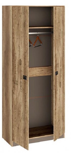 Шкаф для одежды «Пилигрим» (Дуб Каньон светлый, Фон серый) в Тевризе - tevriz.katalogmebeli.com | фото 2