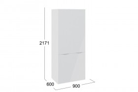 Шкаф для одежды с 2 дверями со стеклом «Глосс» (Белый глянец/Стекло ) в Тевризе - tevriz.katalogmebeli.com | фото 3