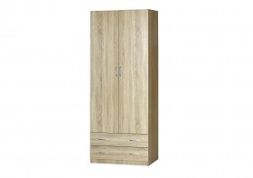 Шкаф для платья и белья 2-х дверный без зеркала Дуб Сонома в Тевризе - tevriz.katalogmebeli.com | фото