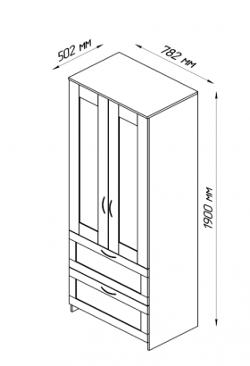 Шкаф двухдверный Сириус с 2 ящиками белый в Тевризе - tevriz.katalogmebeli.com | фото 3
