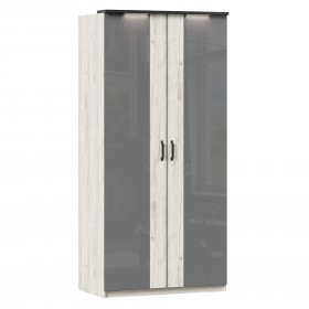 Техно ЛД 678.130.000.007 Шкаф 2-хстворчатый с комбинированными дверями (Дуб Крафт белый/Серый шифер) в Тевризе - tevriz.katalogmebeli.com | фото