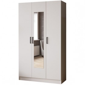 Шкаф комбинированный Ларс (1,2) с зеркалом белый в Тевризе - tevriz.katalogmebeli.com | фото 1