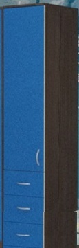 Шкаф-пенал №2 (закрытый) Бодего темный/Голубой в Тевризе - tevriz.katalogmebeli.com | фото