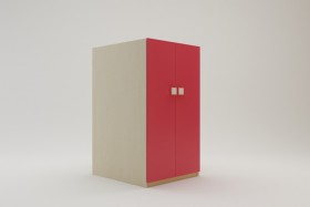 Шкаф под кровать второго яруса Бэрри (Красный/корпус Клен) в Тевризе - tevriz.katalogmebeli.com | фото 1