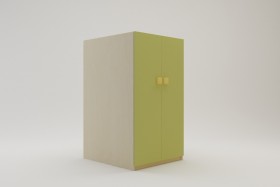 Шкаф под кровать второго яруса Смайли (Зеленый/корпус Клен) в Тевризе - tevriz.katalogmebeli.com | фото