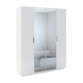 Шкаф с зер. 4 двери М22 Спальня Тиффани (белый текстурный) в Тевризе - tevriz.katalogmebeli.com | фото 1