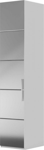 Шкаф ШР-1 зеркало, левый, Вива (Белый/Белый глянец/Платина) в Тевризе - tevriz.katalogmebeli.com | фото
