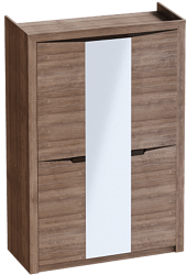 Шкаф трехдверный Соренто Дуб стирлинг/Кофе структурный матовый в Тевризе - tevriz.katalogmebeli.com | фото