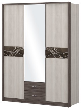 Шкаф трехстворчаты с зеркалом Шк68.1 Николь в Тевризе - tevriz.katalogmebeli.com | фото
