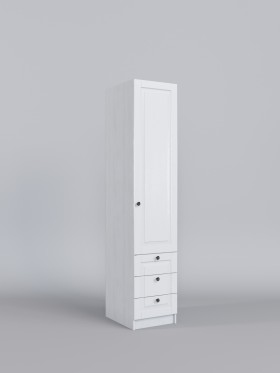 Шкаф угловой (секция с ящиками) Классика (Белый/корпус Выбеленное дерево) в Тевризе - tevriz.katalogmebeli.com | фото