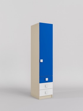 Шкаф угловой (секция с ящиками) Скай люкс (Синий/Белый/корпус Клен) в Тевризе - tevriz.katalogmebeli.com | фото