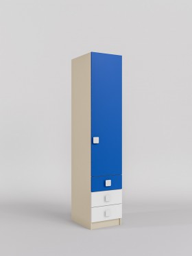 Шкаф угловой (секция с ящиками) Скай (Синий/Белый/корпус Клен) в Тевризе - tevriz.katalogmebeli.com | фото