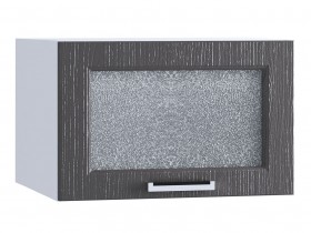 Шкаф верхний горизонтальный со стеклом 510, ШВГС 510 (Клен серый/корпус белый) в Тевризе - tevriz.katalogmebeli.com | фото
