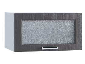 Шкаф верхний горизонтальный со стеклом 610, ШВГС 610 (Клен серый/корпус белый) в Тевризе - tevriz.katalogmebeli.com | фото