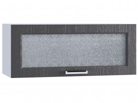 Шкаф верхний горизонтальный со стеклом 800, ШВГС 800 (Клен серый/корпус белый) в Тевризе - tevriz.katalogmebeli.com | фото