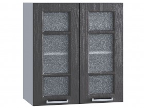 Шкаф верхний со стеклом 600, ШВС 600 (Клен серый/корпус белый) в Тевризе - tevriz.katalogmebeli.com | фото