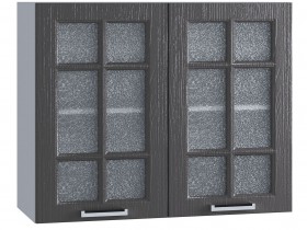 Шкаф верхний со стеклом 800, ШВС 800 (Клен серый/корпус белый) в Тевризе - tevriz.katalogmebeli.com | фото
