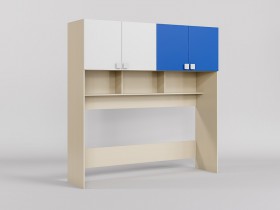 Система хранения над кроватью Скай (Синий/Белый/корпус Клен) в Тевризе - tevriz.katalogmebeli.com | фото
