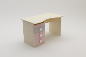 Стол (столешница с выемкой) Грэйси (Розовый/Серый/корпус Клен) в Тевризе - tevriz.katalogmebeli.com | фото 2
