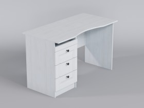 Стол (столешница с выемкой) Классика (Белый/корпус Выбеленное дерево) в Тевризе - tevriz.katalogmebeli.com | фото