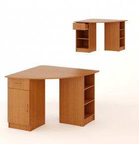 Угловой компьютерный стол 2 (Бук темный) в Тевризе - tevriz.katalogmebeli.com | фото 1
