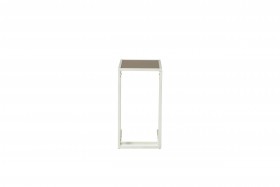 Стол приставной Скандик 42.24 (со стеклом) (металл: белый) в Тевризе - tevriz.katalogmebeli.com | фото 2