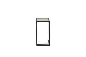 Стол приставной Скандик 42.24 (со стеклом) (металл: черный) в Тевризе - tevriz.katalogmebeli.com | фото 2